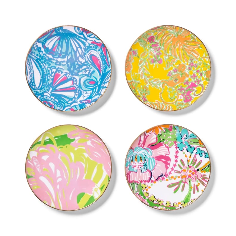 Lilly Pulitzer Porcelain Round Appetizer Plate Set