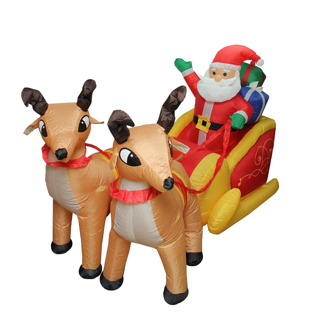 Inflatable Lighted Santa Claus and Sleigh