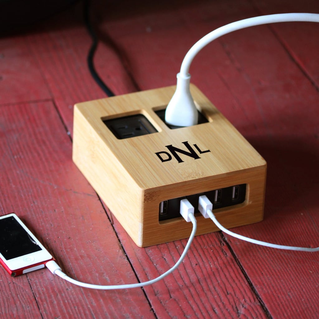 Personalized Bamboo Covered Power Strip