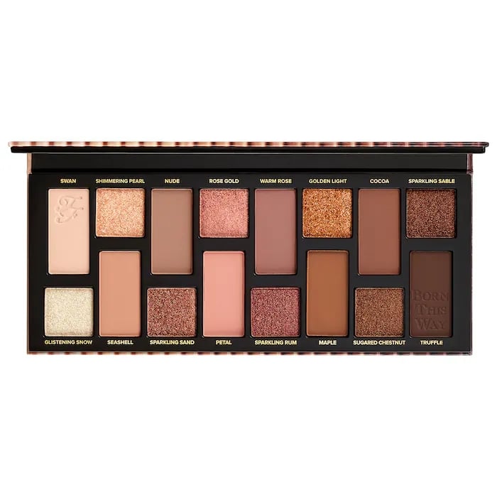 Too Faced Born This Way The Natural Nudes Eyeshadow Palette ($27, originally $54)
If you love neutral eye looks with a little sparkle, the Too Faced Born This Way The Natural Nudes Eyeshadow Palette is made to fuel your creativity. This palette is stackable with a built-in mirror and has ingredients like alpine rose to control oils and ensure smooth texture throughout wear. The shades are bold and neutral, yet pigmented enough to elevate any glam.