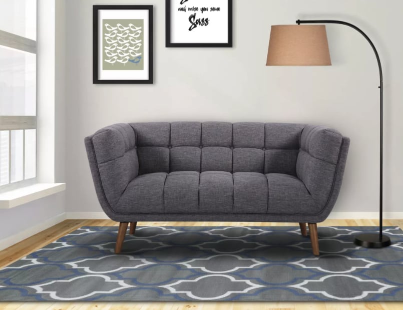 Pillowed Perfection: Armen Living Phantom Mid-Century Modern Loveseat