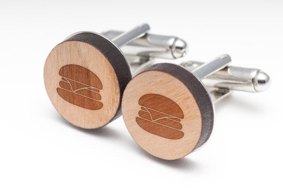 Burger Wood Cufflinks