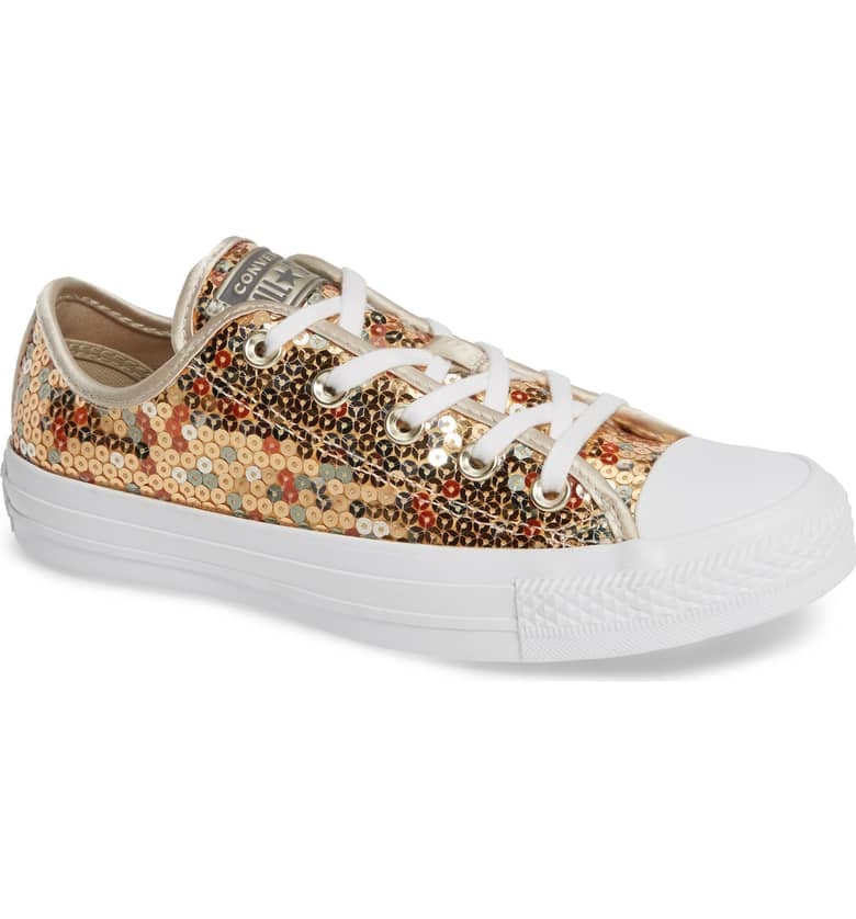 Gold sequin sale converse shoes