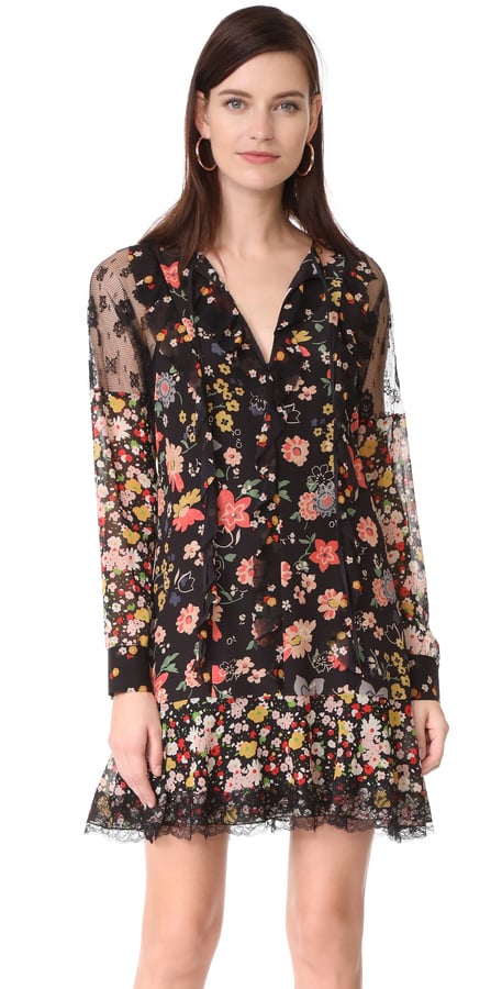 RED Valentino Long Sleeve Floral Dress