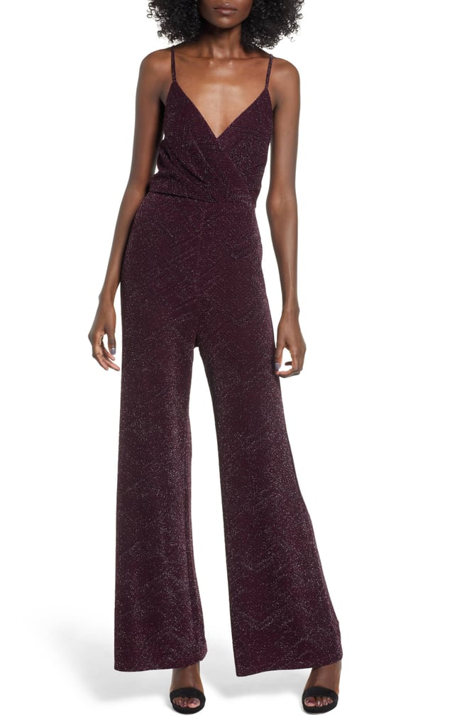 Row A Metallic Wrap Jumpsuit