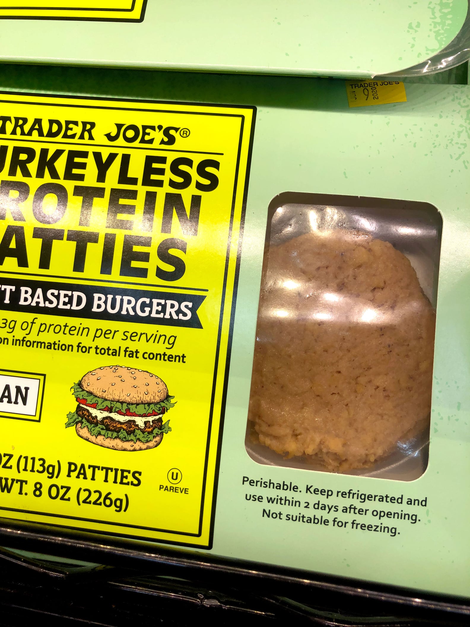 Trader Joe's Turkeyless Protein Patties PlantBased Burgers POPSUGAR