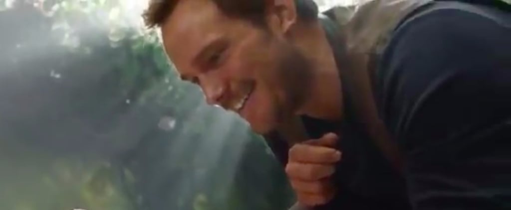 Aw! Chris Pratt Pets a Tiny Dinosaur in New Jurassic World Footage