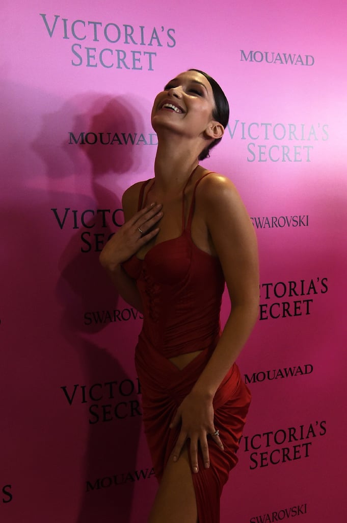 Bella Hadid's Red Dress at Victoria's Secret Afterparty 2017