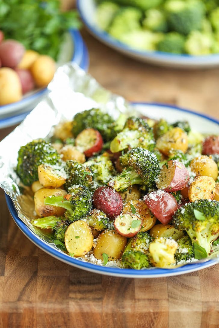 Garlic-Parmesan Broccoli and Potatoes in Foil