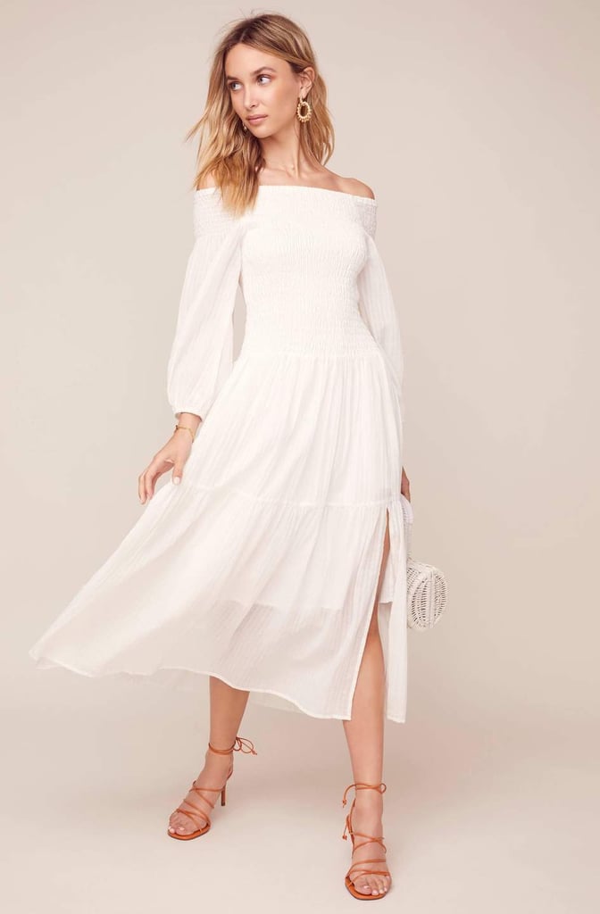 Astr the Label Utopia Off Shoulder Midi Dress | Emma Roberts's White ...