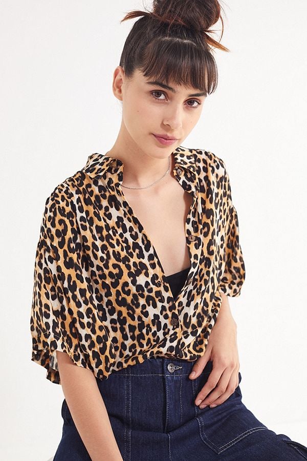 UO Amazonia High/Low Button-Down Top