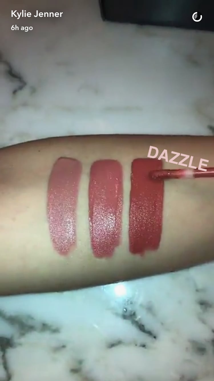 Swatch of Kylie's Velvet Lip Kit in Dazzle