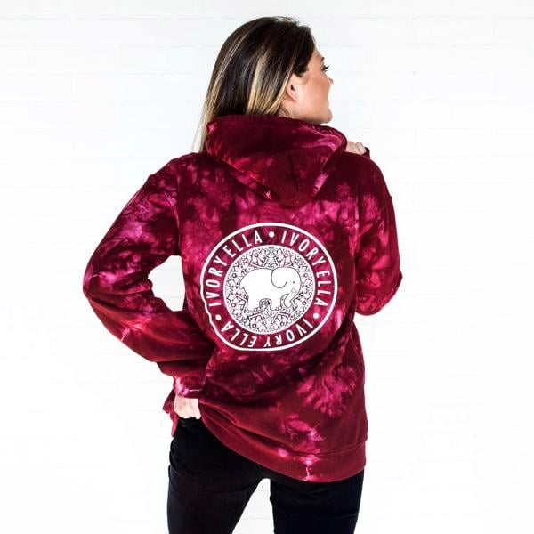 Oversized Maroon Acid Wash Hoodie