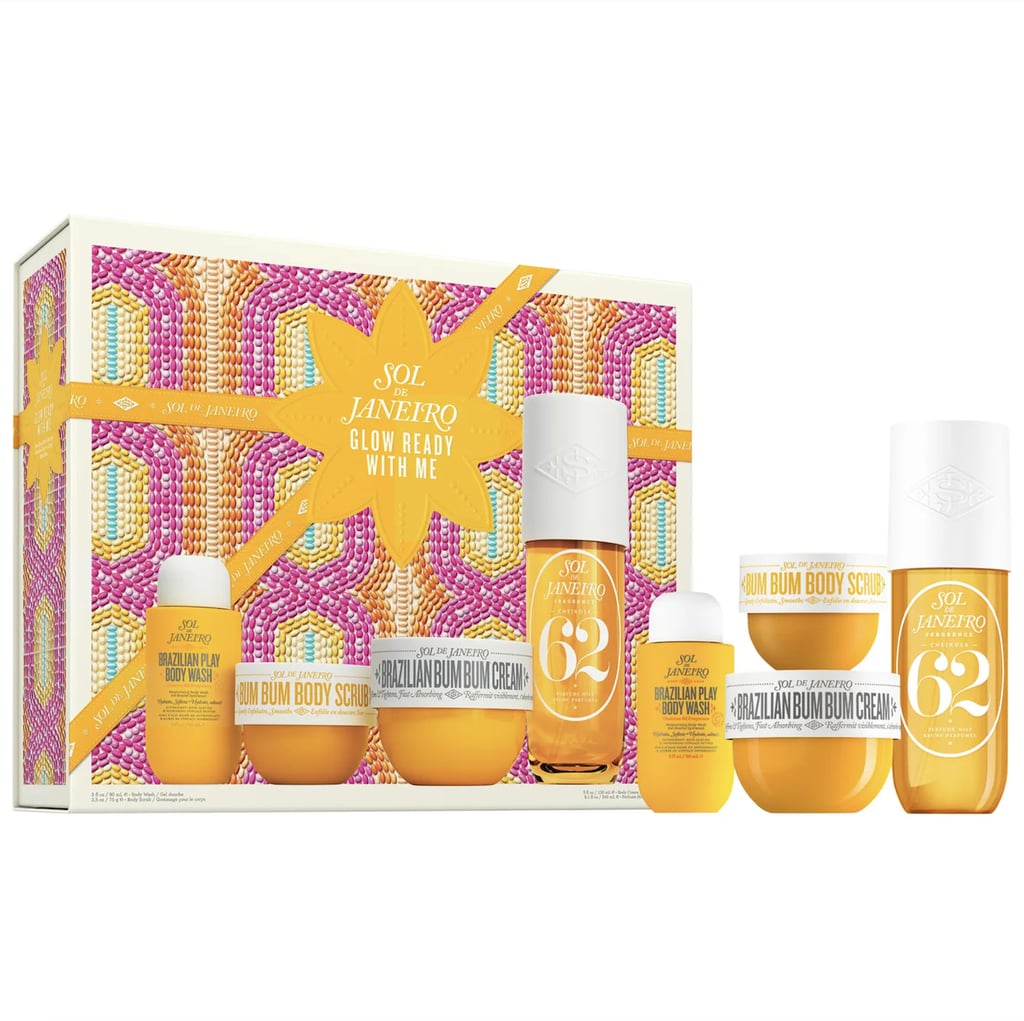 Sol de Janeiro Glow Ready With Me Bum Bum Body Routine Gift Set ($52, originally $69)
If you're obsessed with the tropical scent of Sol de Janeiro's Bum Bum Cream, the value size tub is currently on sale. This tub has a surfboard-shaped spatula to help you scoop out every last bit. You'll feel like you're on vacation all winter long.