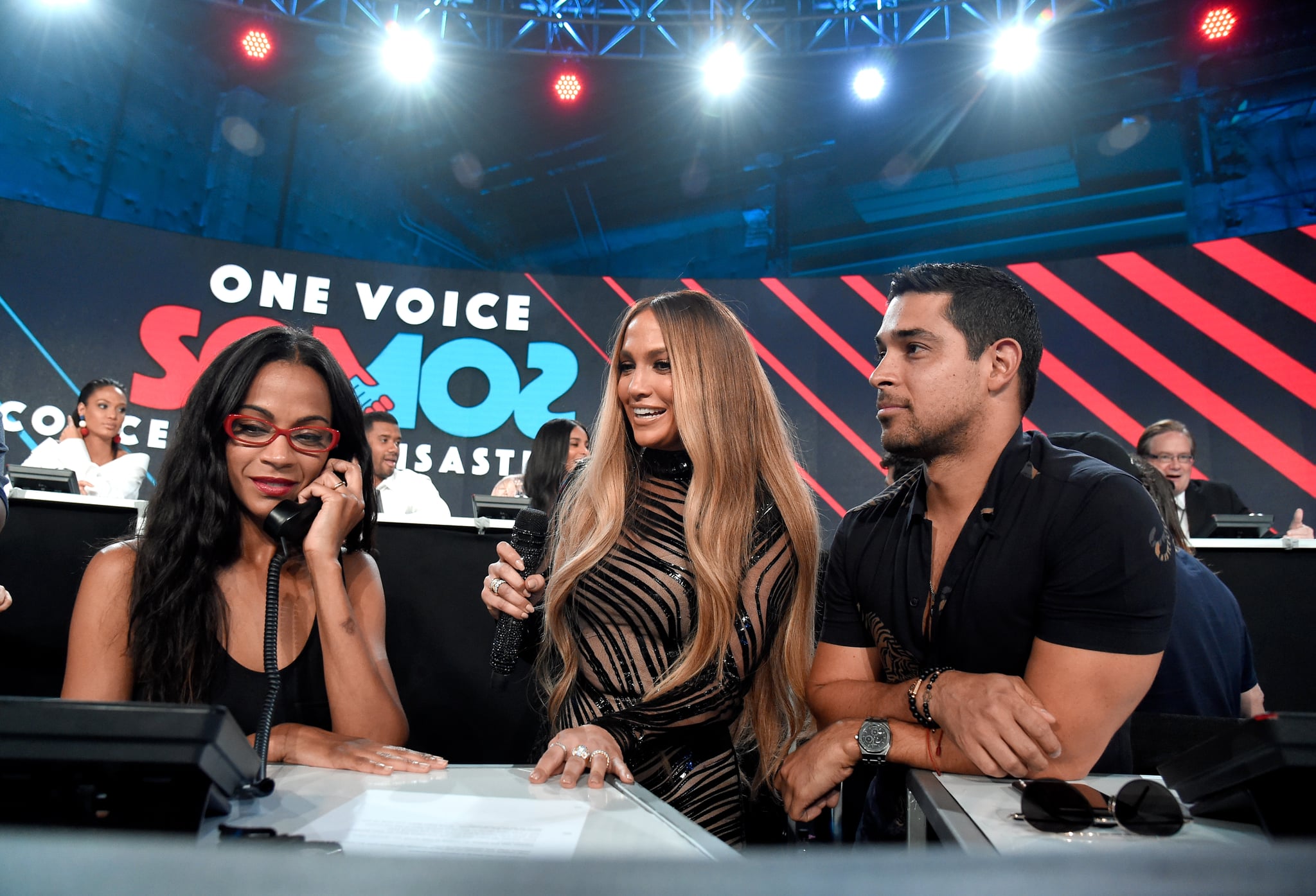 Jennifer Lopez checking in on Zoe Saldana and Wilmer Valderrama&#39;s | Jennifer  Lopez and Marc Anthony Brought a TON of Stars Together For One Voice: Somos  Live! | POPSUGAR Celebrity Photo 20