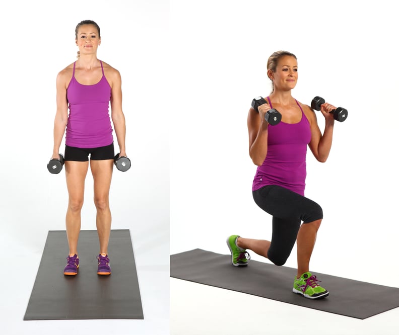 Forward Lunge With Bicep Curl