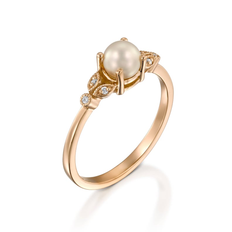 Vintage Pearl Engagement Ring