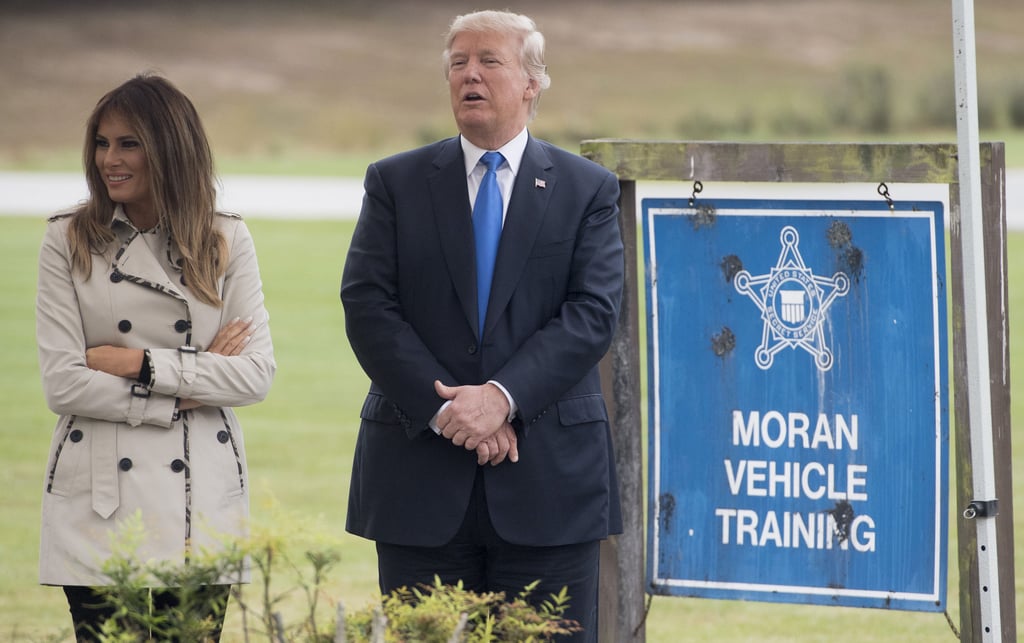 Melania Trump Trench Coat With Contrast Trim