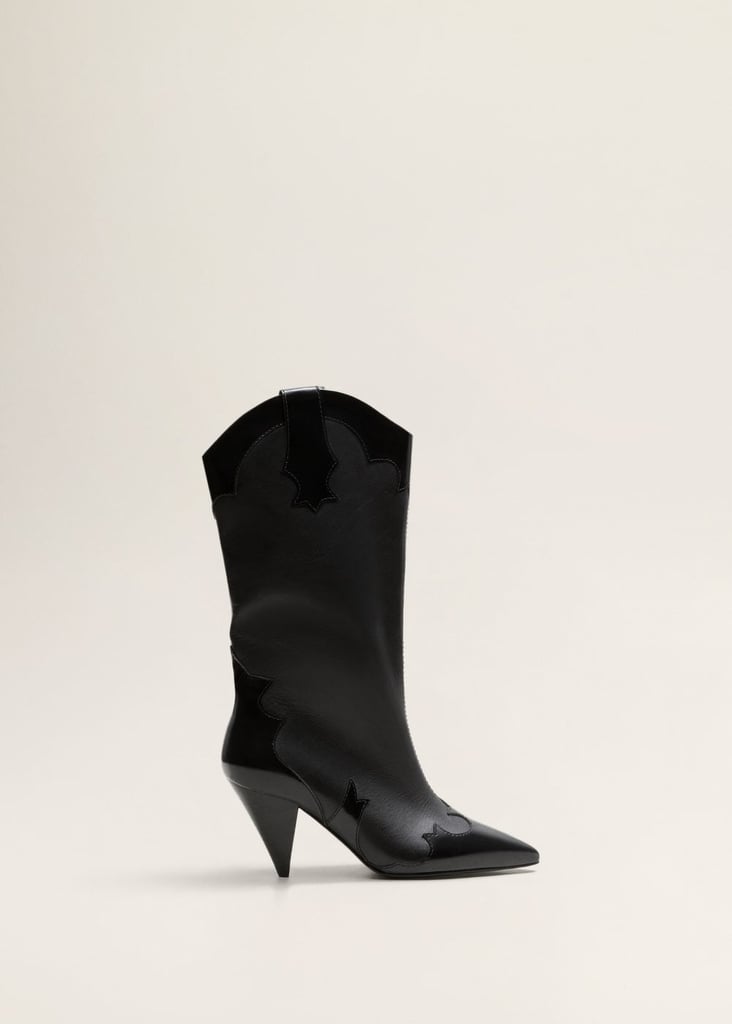 mango pebbled leather boots