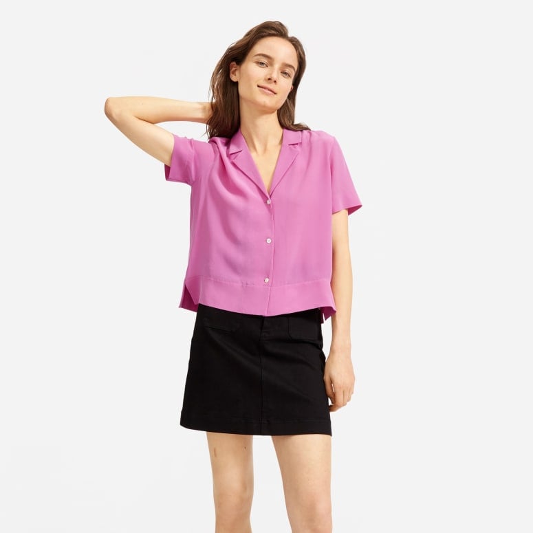 Everlane Clean Silk Short-Sleeve Notch Shirt