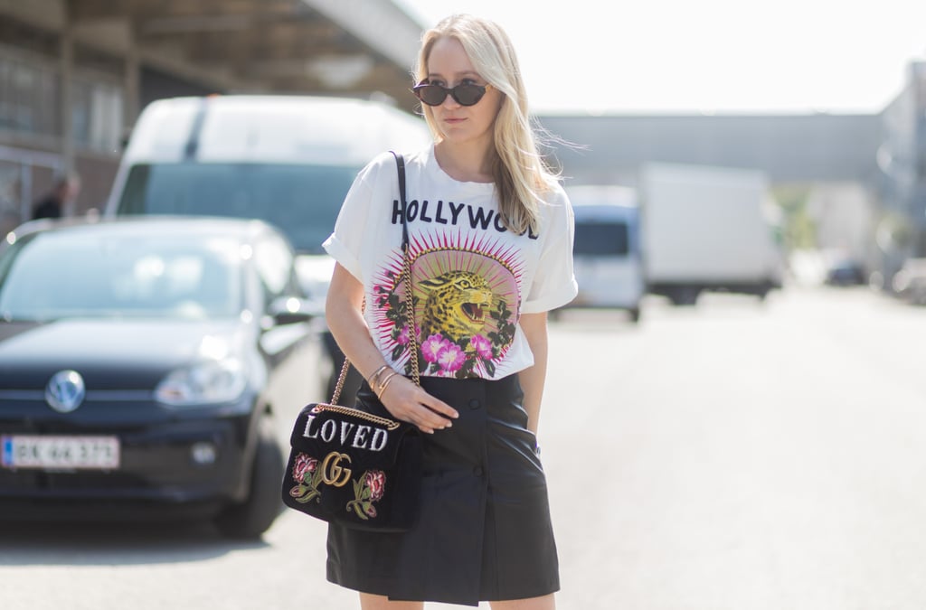 Make a Statement With a Graphic Print Shirt and Handbag