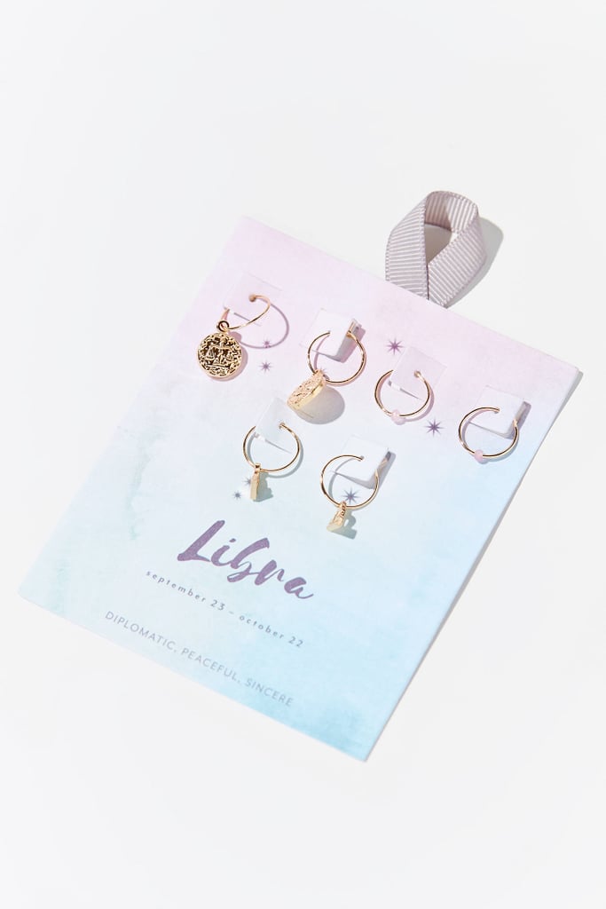 Zodiac Charm Hoop Earring Set