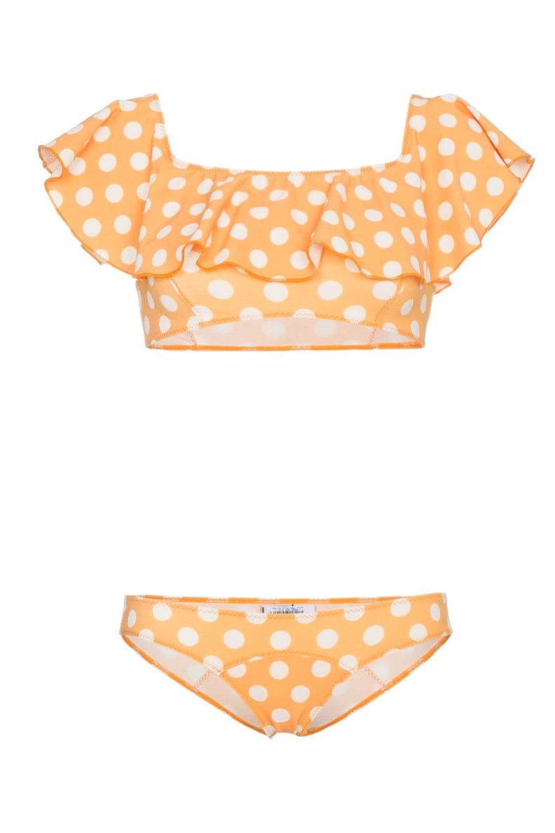 Lisa Marie Fernandez Mira Polka Dot Print Flounce Bikini