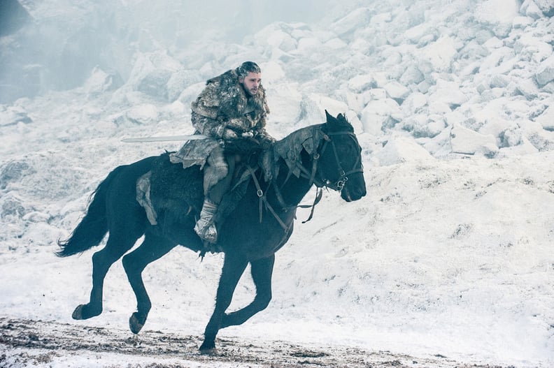 Jon Surviving the Frigid Ride Back to Eastwatch