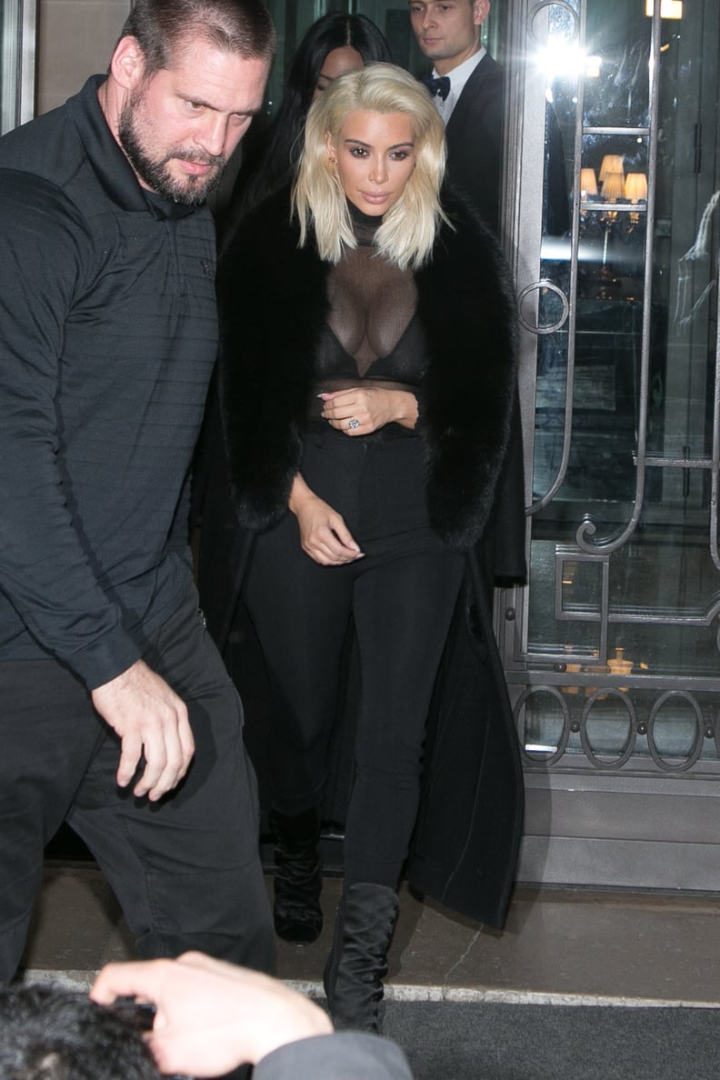 Even Bundled Up, Kim Managed to Show Some Cleavage