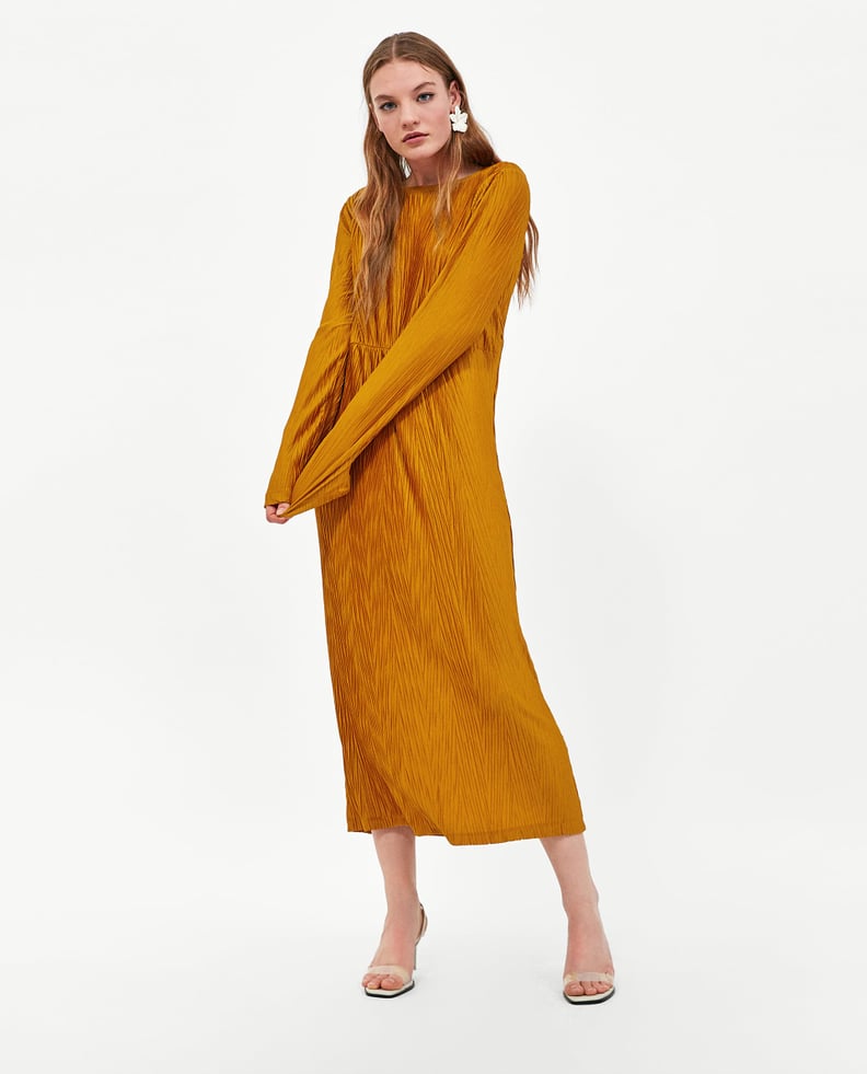 Zara Textured Pleated Dress