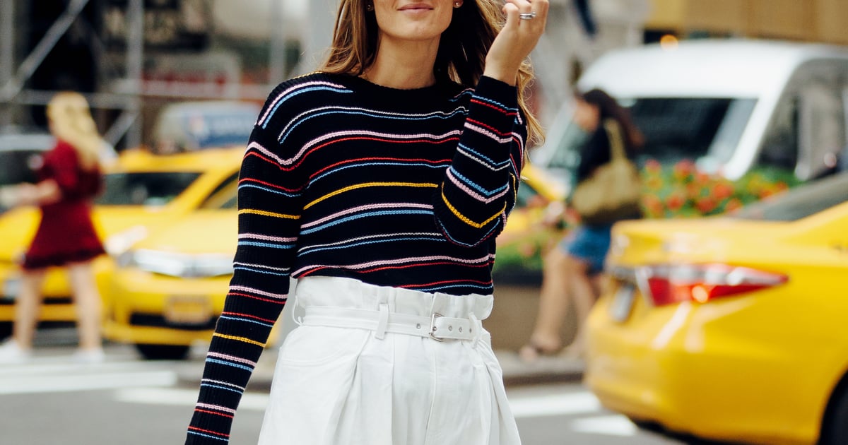Easy Outfit Idea White Pants And A Sweater Popsugar Fashion