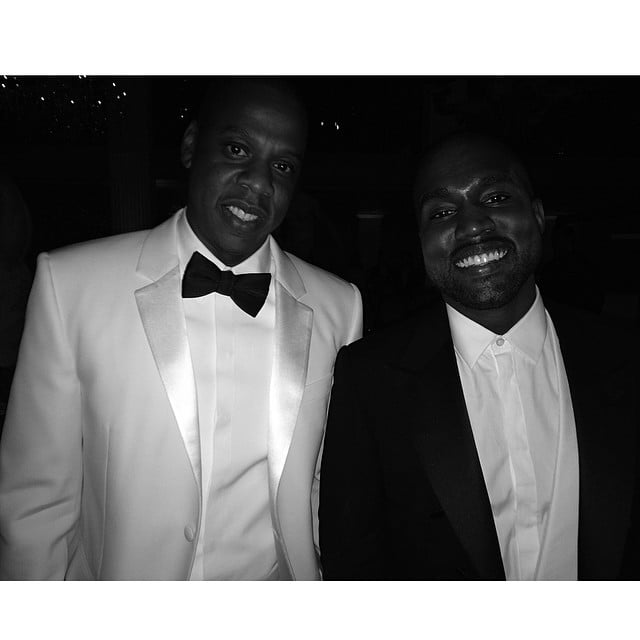 She snapped a photo of Kanye with Jay Z and captioned it "#Throne."
Source: Instagram user kimkardashian