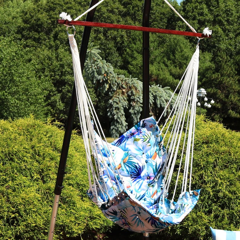 Something Tropical: Sunnydaze Hanging Hammock Chair Swing With Spreader Bar and Padded Back