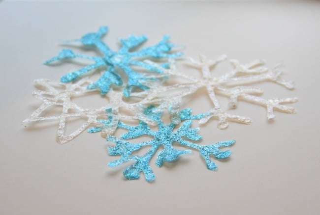 Glittered Glue Snowflakes