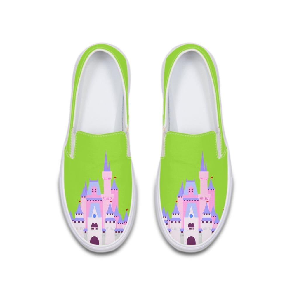 Lime Disneyland Castle Deluxe Canvas Shoe