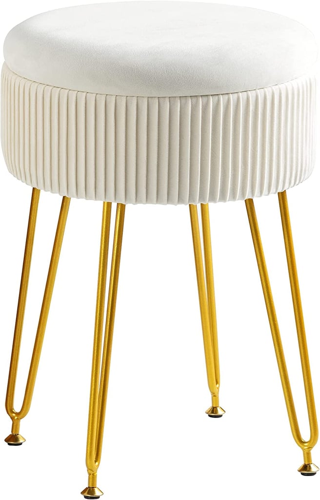 Velvet Storage Ottoman Foot Rest