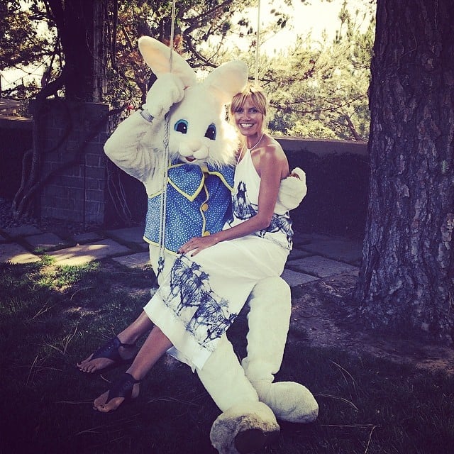 Heidi Klum swung around with the Easter bunny.
Source: Instagram user heidiklum