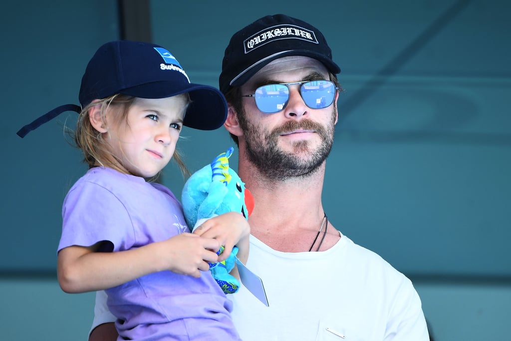 Chris Hemsworth and Daughter India Commonwealth Games 2018