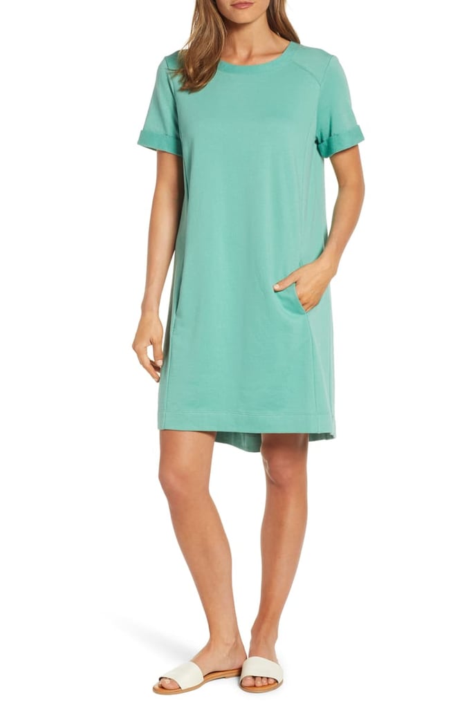 Caslon Short-Sleeve Cotton Blend Dress