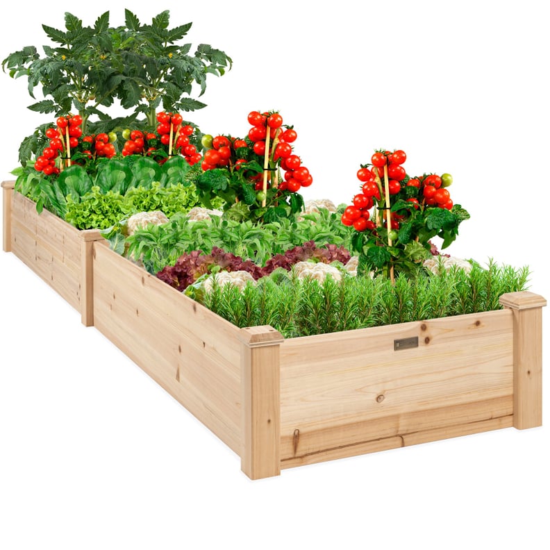 Best Choice Products 8x2ft Outdoor Wooden Raised Garden Bed Planter