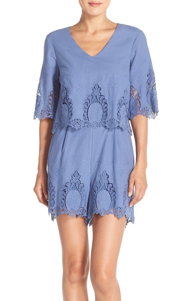 ECI Embroidered Cotton Romper ($88)