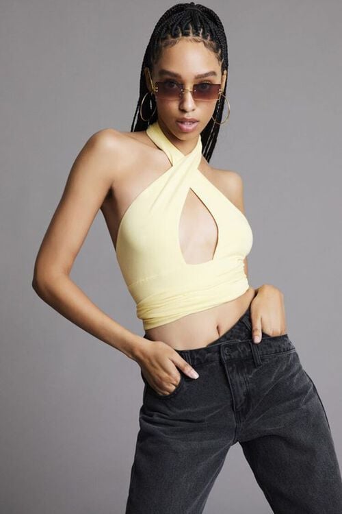 Forever 21 Cutout Halter Crop Top