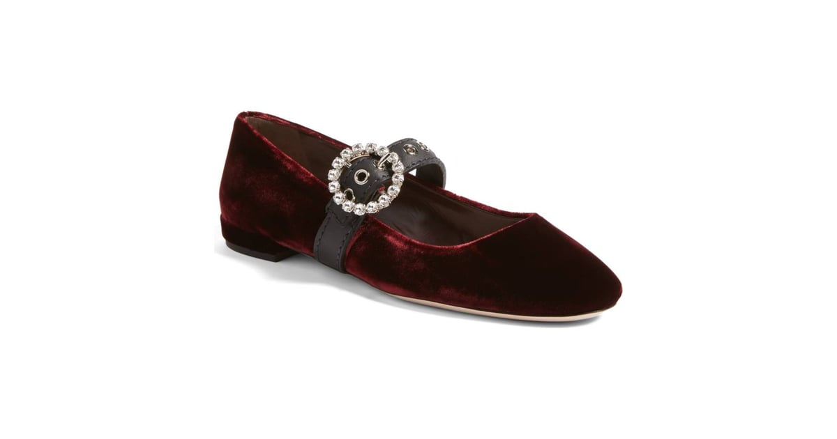 miu miu buckle ballet flats