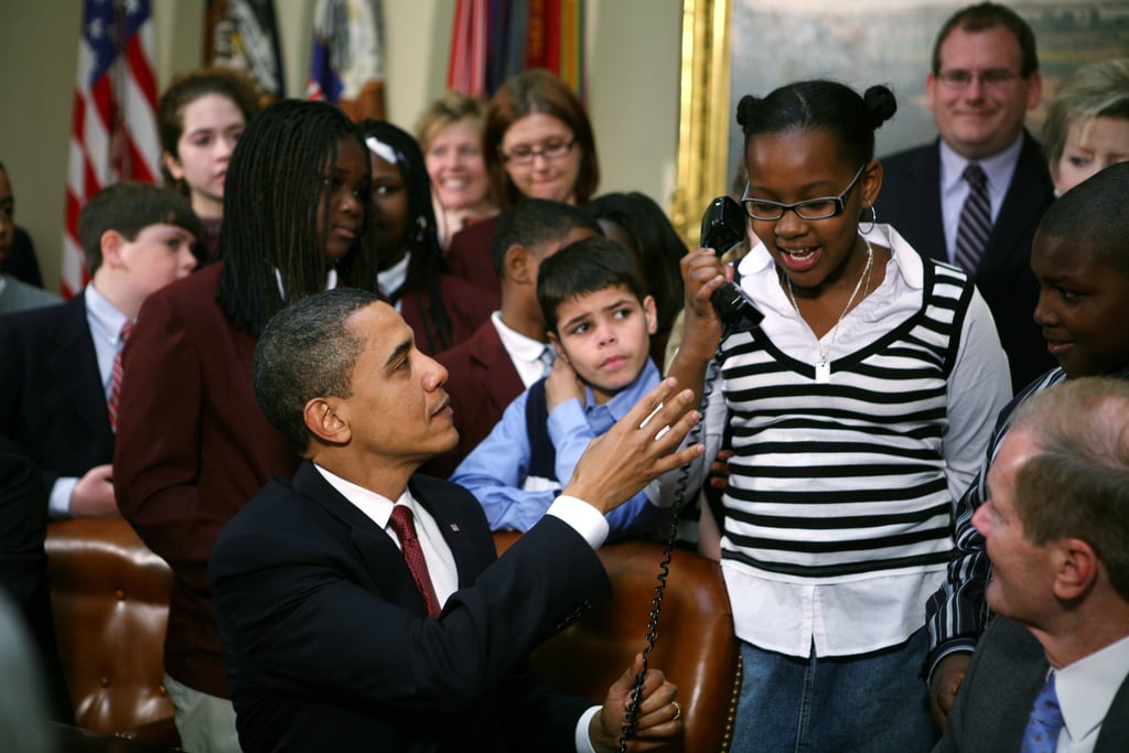Calling astronauts at the International Space Station with school children in 2009.
