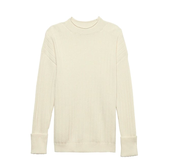 Machine-Washable Wool-Cashmere Ribbed Sweater