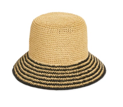 Nordstrom Stripe Brim Straw Bucket Hat