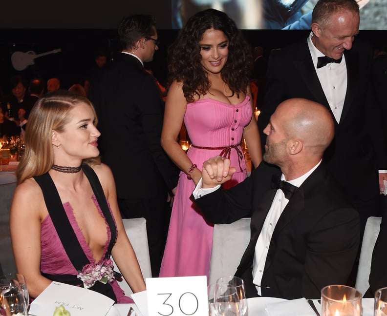 Rosie Huntington-Whiteley, Salma Hayek, Jason Statham, and Francois-Henri Pinault