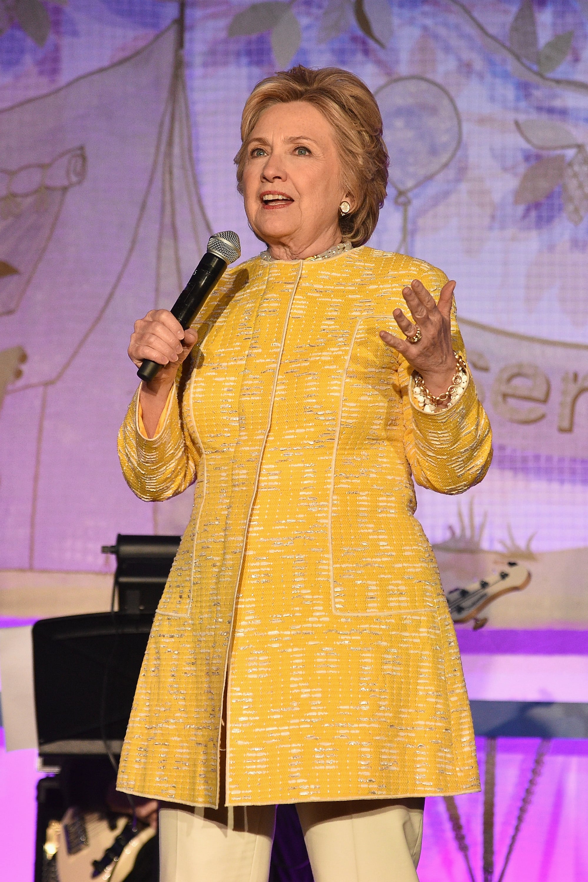 Hillary Clinton's Yellow Tweed Coat | POPSUGAR Fashion