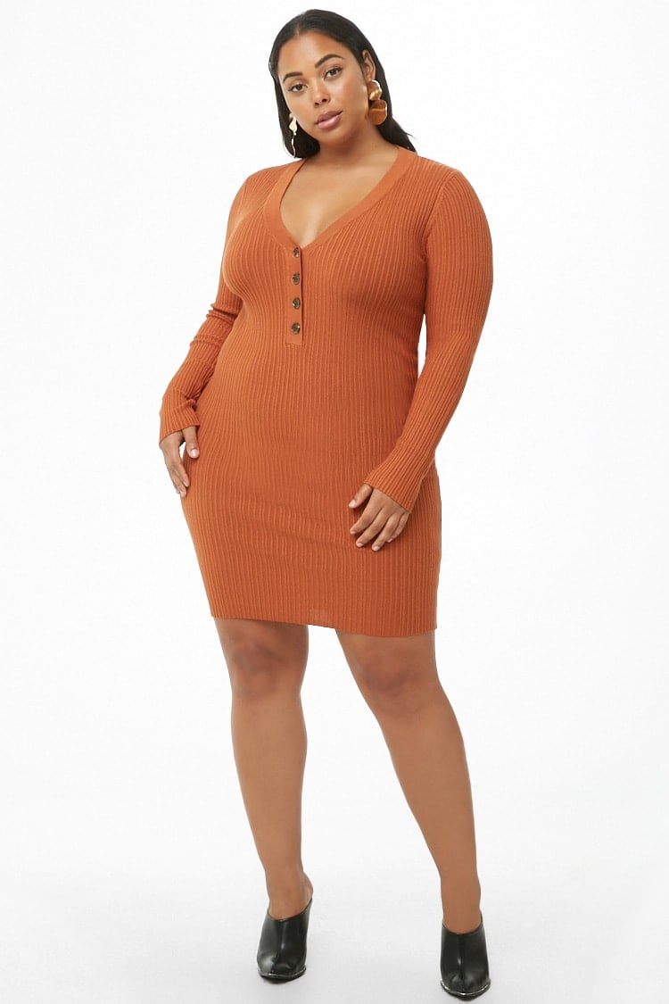 Forever 21 Plus-Size Ribbed Henley Dress