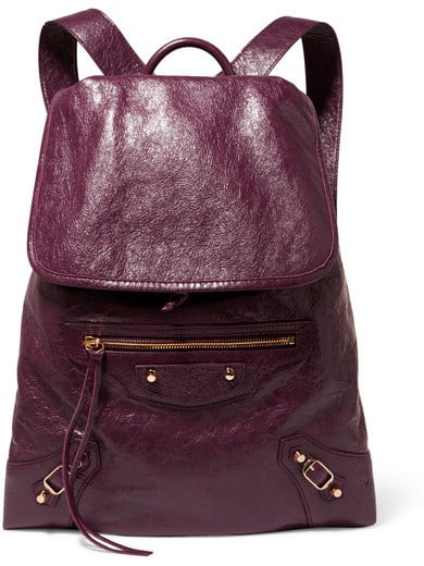 Balenciaga Traveller Textured-leather Backpack - Burgundy ($1,765 ...